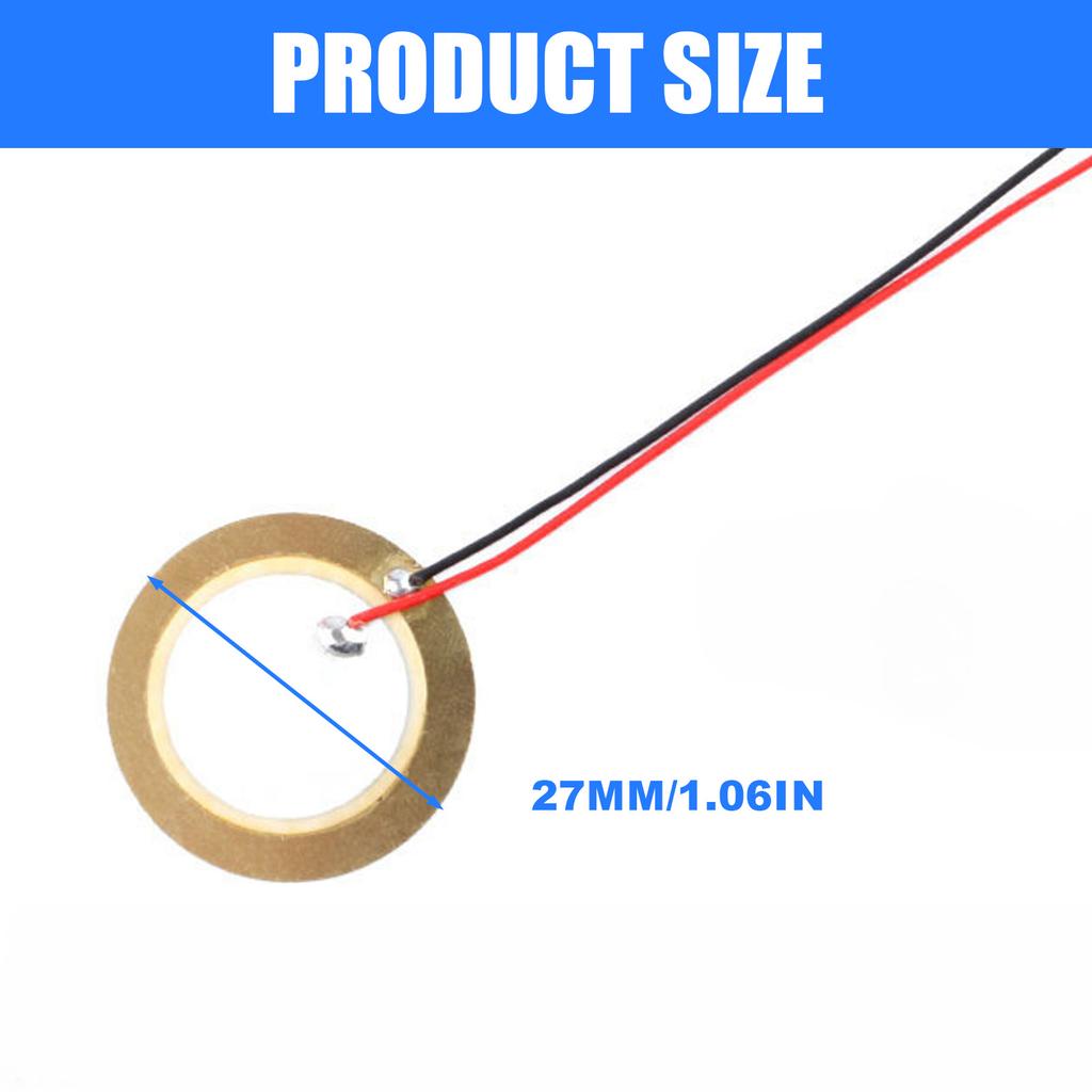 Pack Of 10 27mm Piezo Ceramic Buzzer Disc For Alarms And Timers Electronic Devices With High Sensitivity And Durability