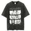 Vintage Wash unisex T-Shirt Anime unisex T-Shirt Baumwolle Sommer Kurzarm T-Shirt unisex und Wounisex Harajuku Top