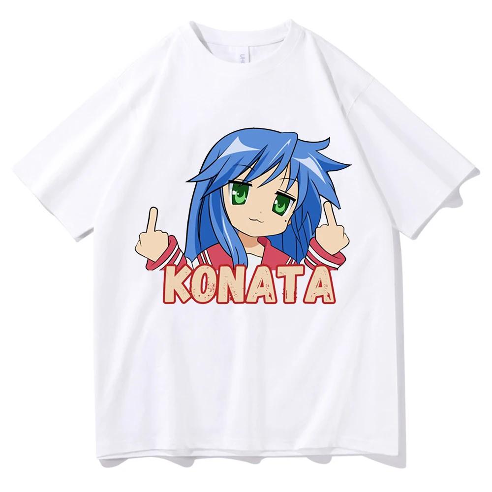 Hot Anime Lucky Star T Shirt Cartoon Konata Izumi Kagami Women Aesthetic Tshirt Unisexga Unisex Print Oversize Tee Shirt S