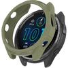 2Pack Soft TPU Case Cover (Black+Green) Compatible with Garmin Forerunner965 Running Smartwatch Protective Case Intended for Forerunner 965 Watch