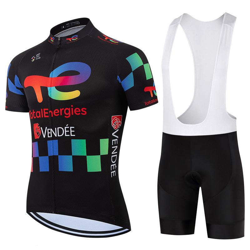 2026 New Total Energies Team Cycling Jersey Set Breathable Mtb Maillot Ciclismo Hombre Summer Outdoor Sports Bicycle Clothing