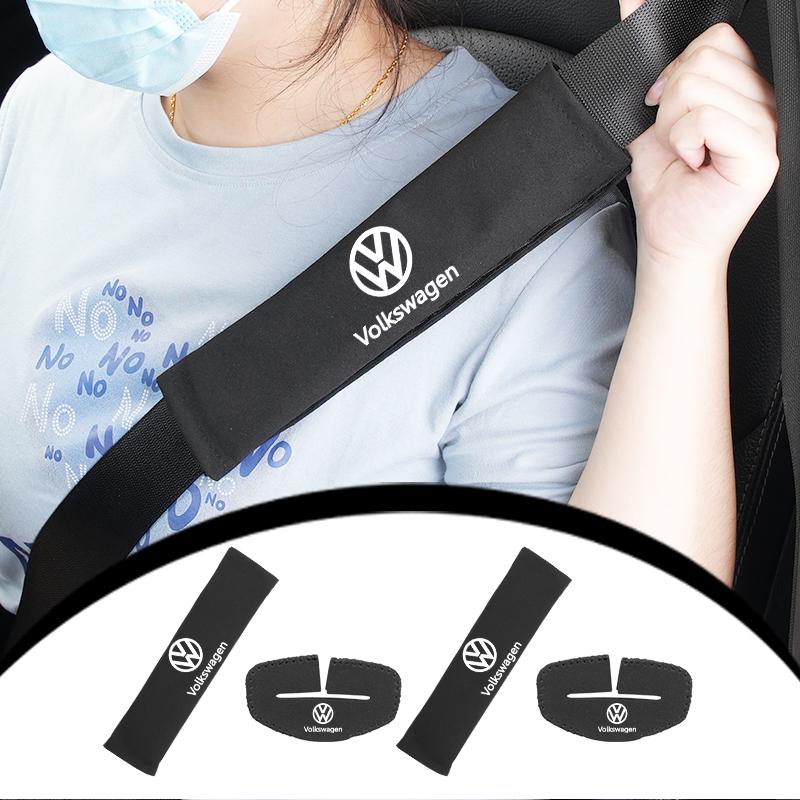 Cup Holders Car Seat Belt Protector Cover Safety Belt Shoulder Pad Accessories For Volkswagen VW Golf 4 6 7 GTI Tiguan Passat B5