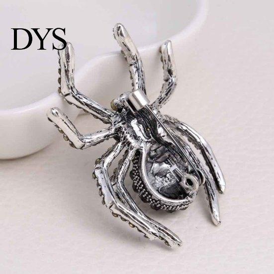 Vintage Women Rhinestone Inlaid Spider Brooch Pin Bag Badge Lapel Jewelry Gift