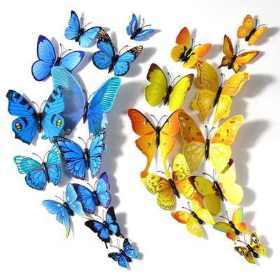 Simulação 3D de decoração de móveis de borboleta para quartos infantis, adereços de cena, adesivos de parede