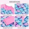 Long Sleeve Mermaid One-Piece Girls' Swimsuit with Sun Protection