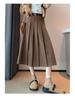 Gray Wool Blend A-line Skirt for Women, Petite To Plus Size, Perfect for Late Autumn