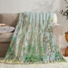 Blumen Vögel Kreative Überwurfdecke Flanelldruckdecke Superweich Gemütlich Sofa Nickerchen Decke Heimdecke Perfektes Geschenk für Sie
