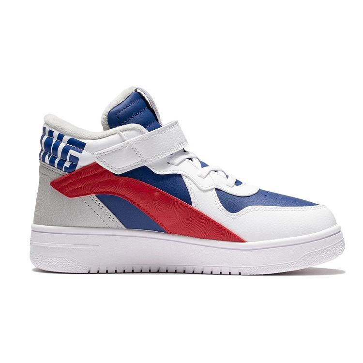 LiNing Youth  Shaohua Non-Slip Shock Absorbing Wear-Resistant Mid-Top Skate Shoes Kids Skate Shoes Blue Red YKCR184-23