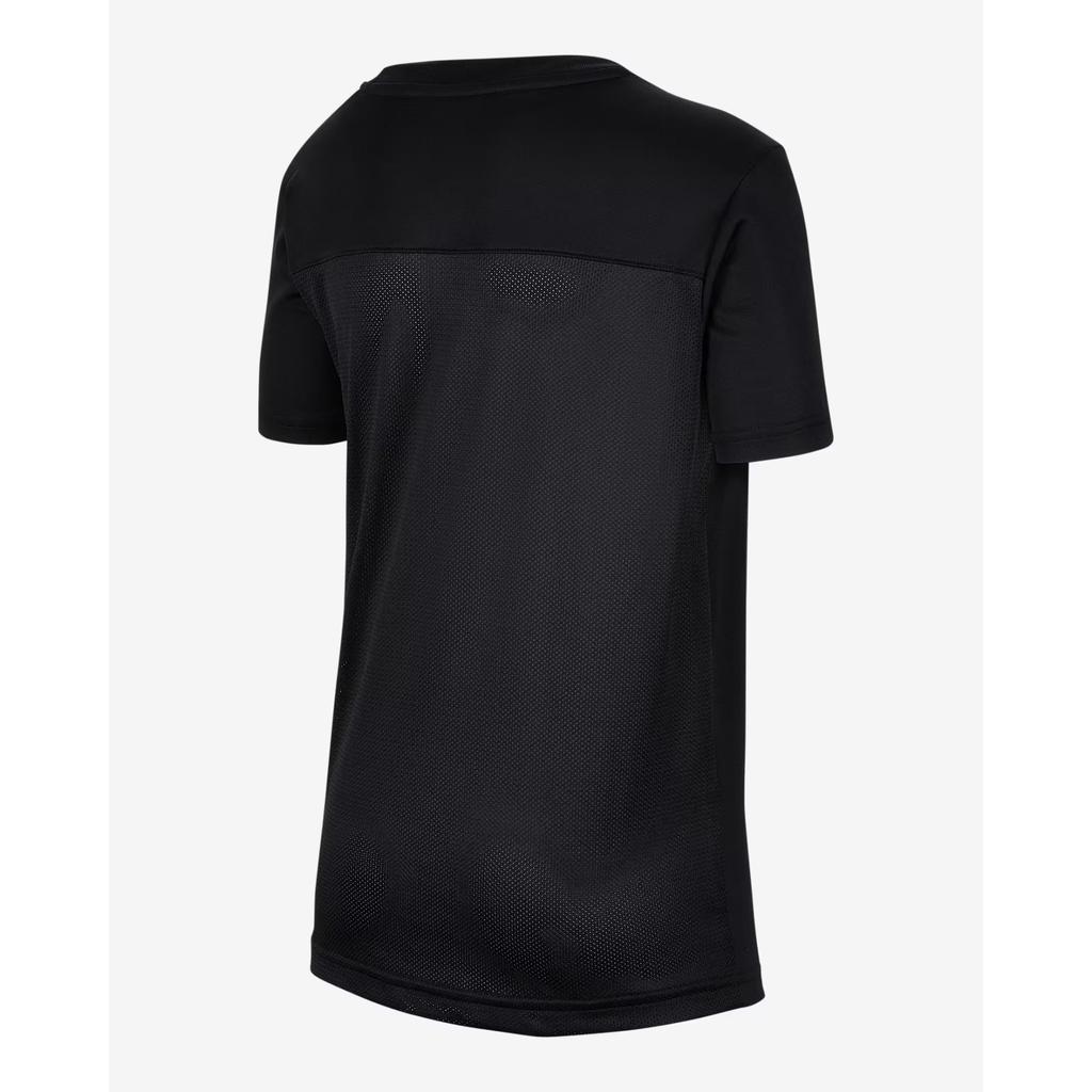 Nike Dri-Fit Comfortable Fashion Casual Solid Color Short Sleeve T-Shirt Kids Tops Black IB8677-010