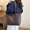 2025 Retro Korean Style Chic Large Capacity Solid Color Womens Shoulder Tote Bag