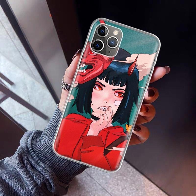 Japanese Style Anime Phone Case For iPhone 17 Air 11 13 Mini 14 15 Plus 16 12 Pro Max 16E SE 7 8 Pattern Soft TPU Back Cover  17