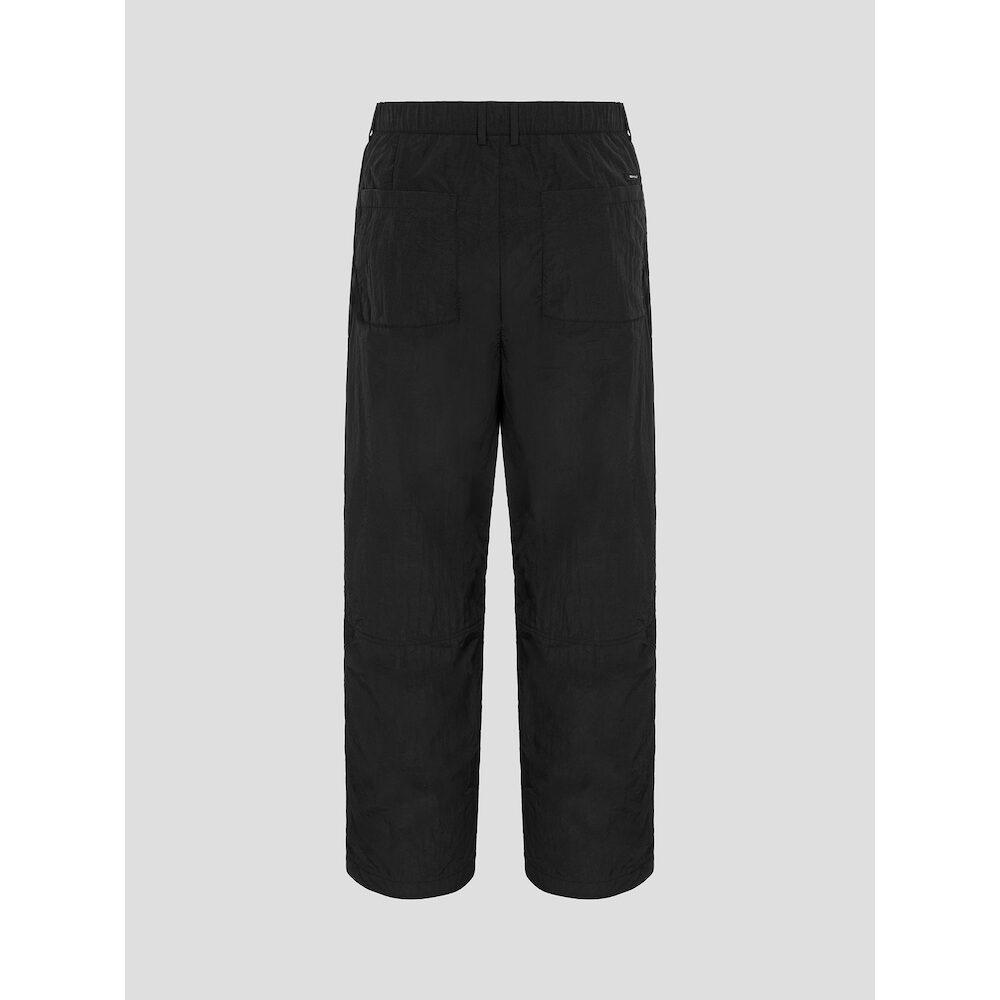 Binpolmen Wide Synthetic Fiber Elastic Waist Pants Black