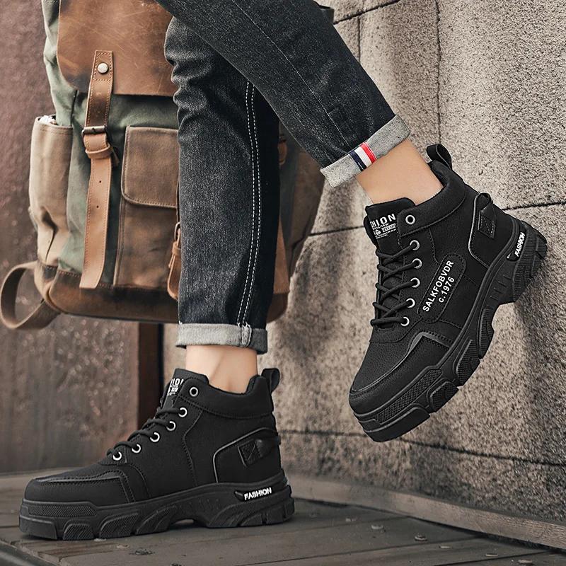 Men's Safety Shoe Handmade Boots Men's Leather Winter Shoes Taco Ankle Boots Booties Man Dress Booty Man Free Delivery Shoes