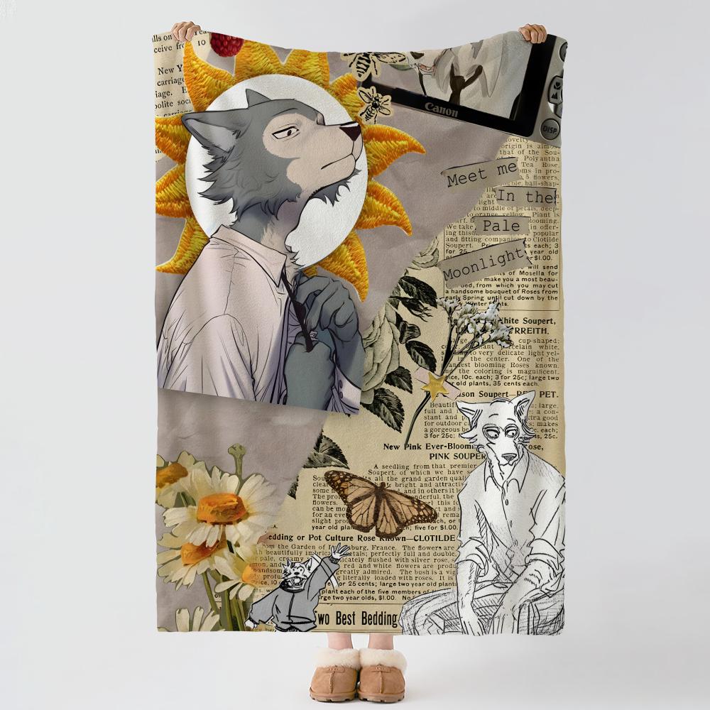 Anime BBeastars Throw Soft Warm Flannel Blanket Multiuse Throw for Bed Sofa Office Air Conditioning Nap Blanket