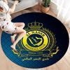 Al-Nassr FC Runder Teppich, Teppich für Wohnzimmer Schlafzimmer Sofa Spielzimmer Dekoration, Rutschfeste Fußmatte
