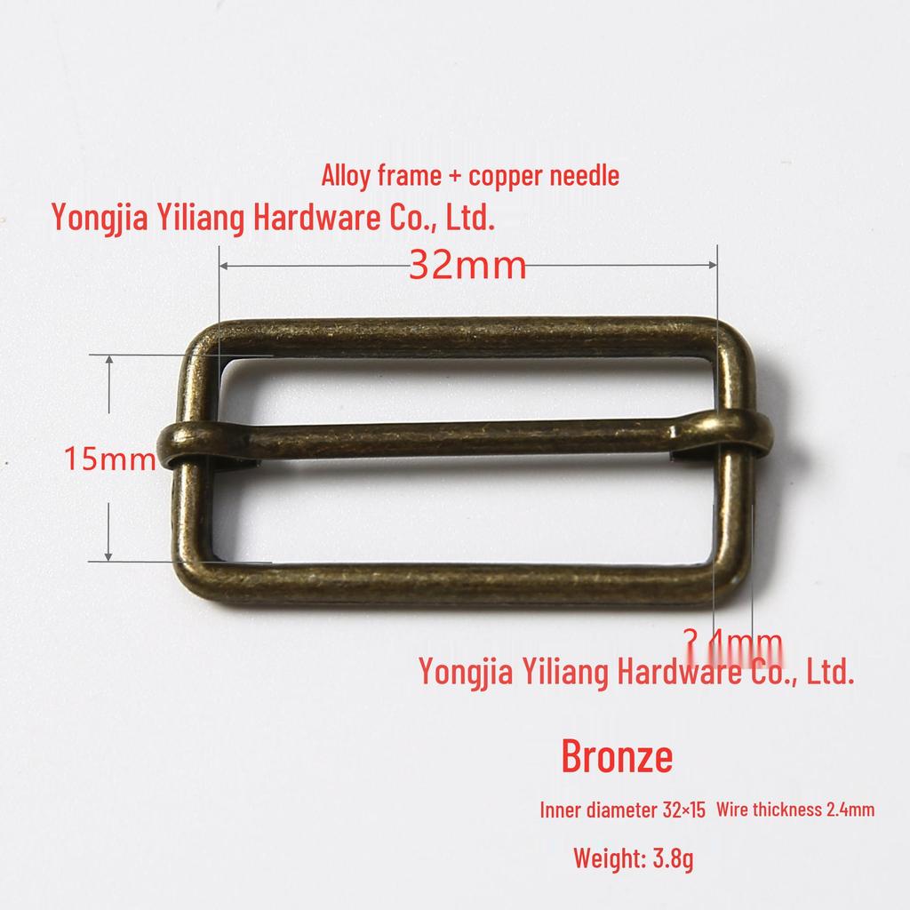 Stainless Steel Adjustable D-Ring Buckle - Copper Three-Speed Wire Pull Design