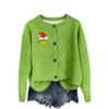Women's Vintage Knit Button Print Cardigan Jacket