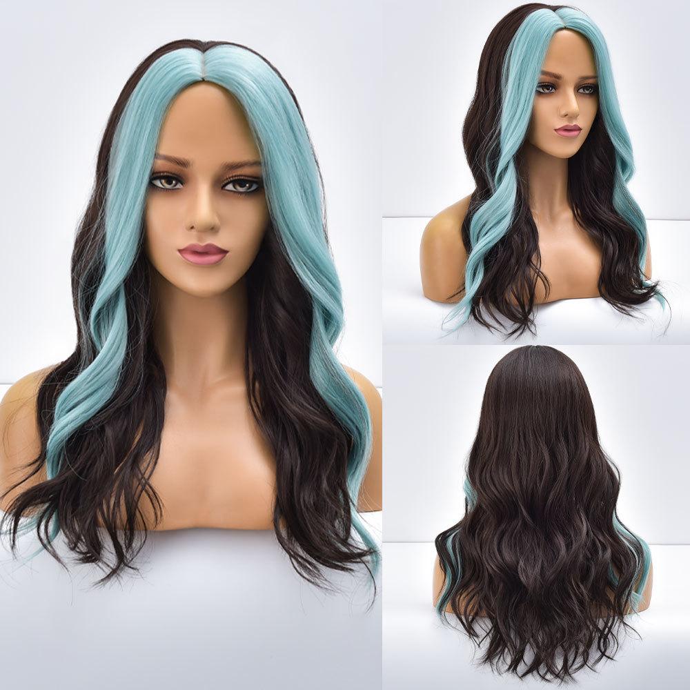 

Ombre Натуральная волна Вьющиеся длинные синтетические парики с челкой Серый до черного для женщин Искусственные волосы Термостойкие повседневные косплей Волнистый парик TB20064-1