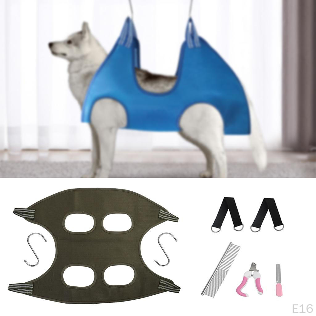 Breathable Dog Grooming Hammock Set, W/ Pliers files Restraint Bag ,Harness Helper Trimming