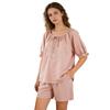 1011 summer new embroidered short-sleeved shorts thin tencel cotton pajamas women can wear loungewear