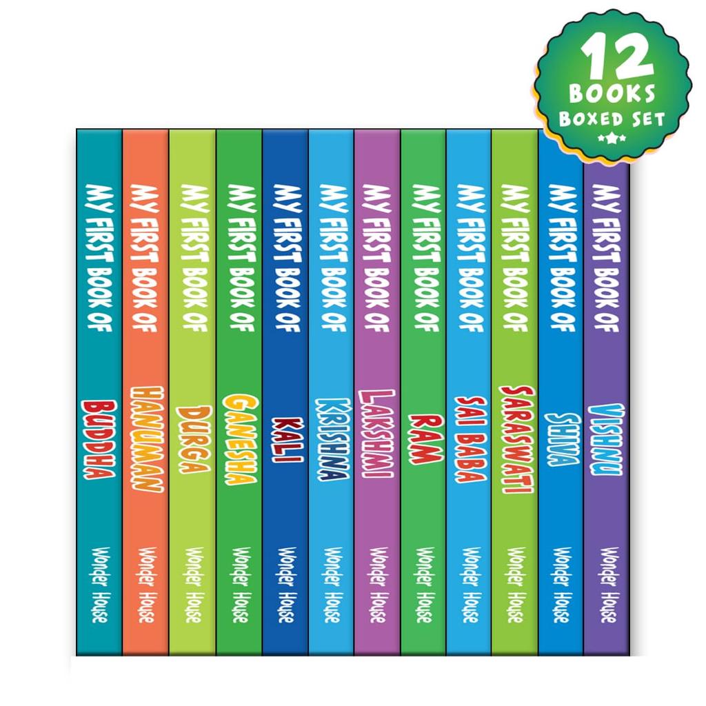 My First Library of Hindu Gods and Goddesses - Boxed Set of 12 Illustrated Board Books for Kids: Includes Ganesha, Krishna, Shiva, Vishnu, L