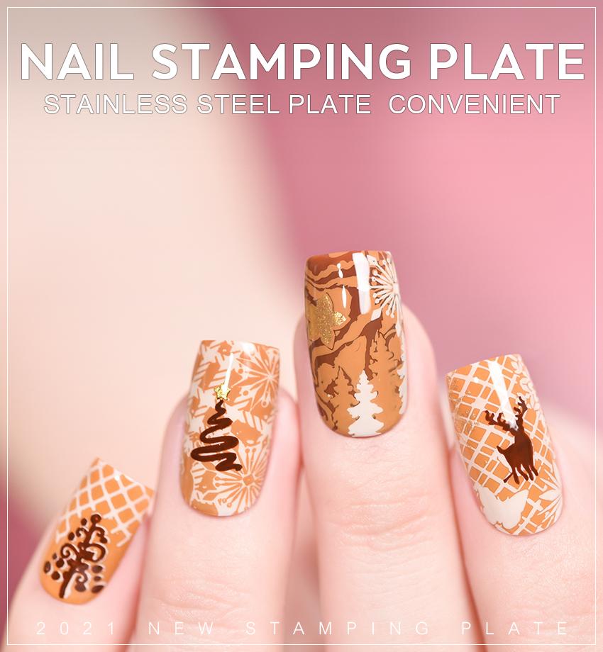 kads Nail Art Stamping Template Christmas 027 Nail Printing Stencil Plate Manicure Tool