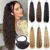 Synthetic Ponytail Extension with Elastic Tie Hair Band 24" Long Water Wavy Blonde Black Brown Ponytail Hairpiece For Women