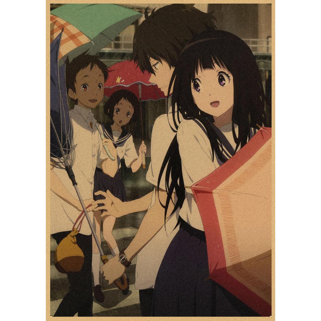 Hyouka Retro Anime Poster - Japanese Kraft Paper Wall Art