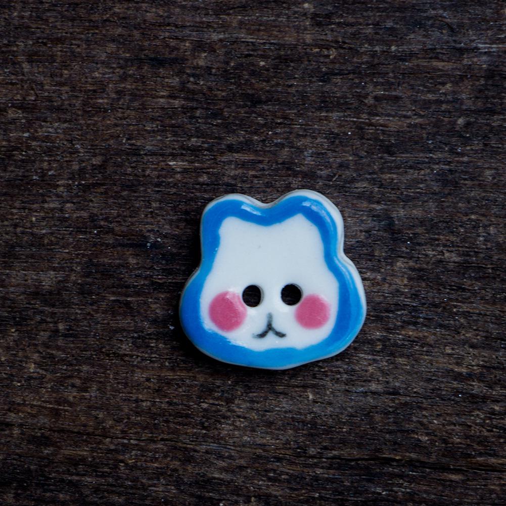 Cute Bunny Ceramic Buttons: Handmade Clothing Accessories & Ornaments