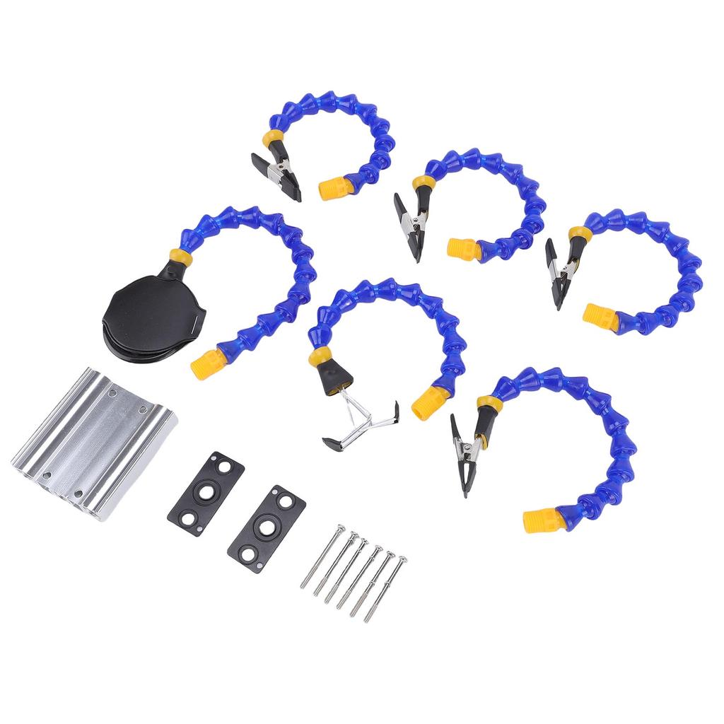 Helping Hands Soldering Station Kit 4 Flat Head and Cylindrical Clips Magnifier Glass 1 4in Welding Station Set for