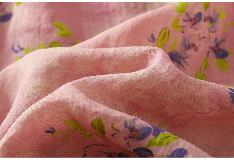 Chemise Casual Lâche Artistique Rétro à Manches Cinq-Quarts pour Femme 2025