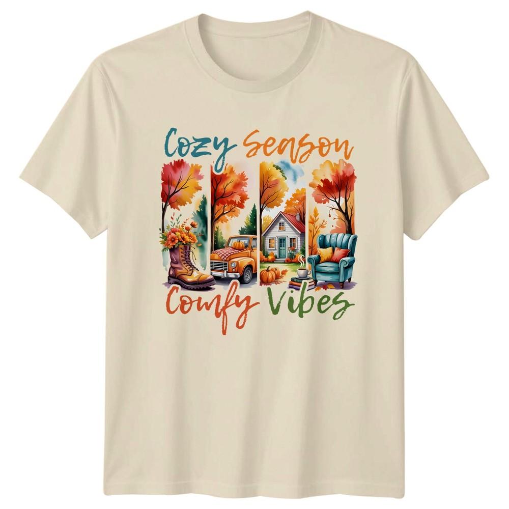 Cozy Season Comfy Vibes Autumn Seasons Unisexs TShirt Unisex Tee Graphic Unisex Top