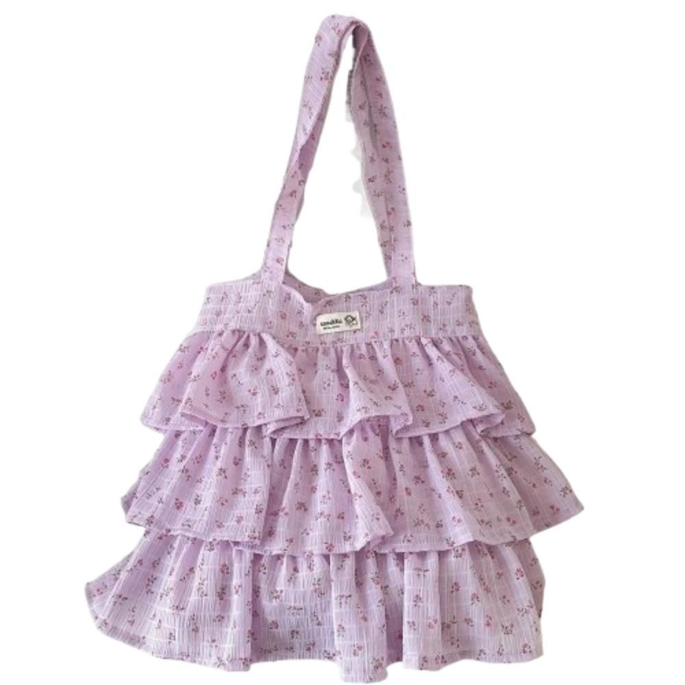 

Вместительная женская сумка-юбка с цветочным принтом, милая сумка-тоут в виде юбки-торта, дорожная Style 2