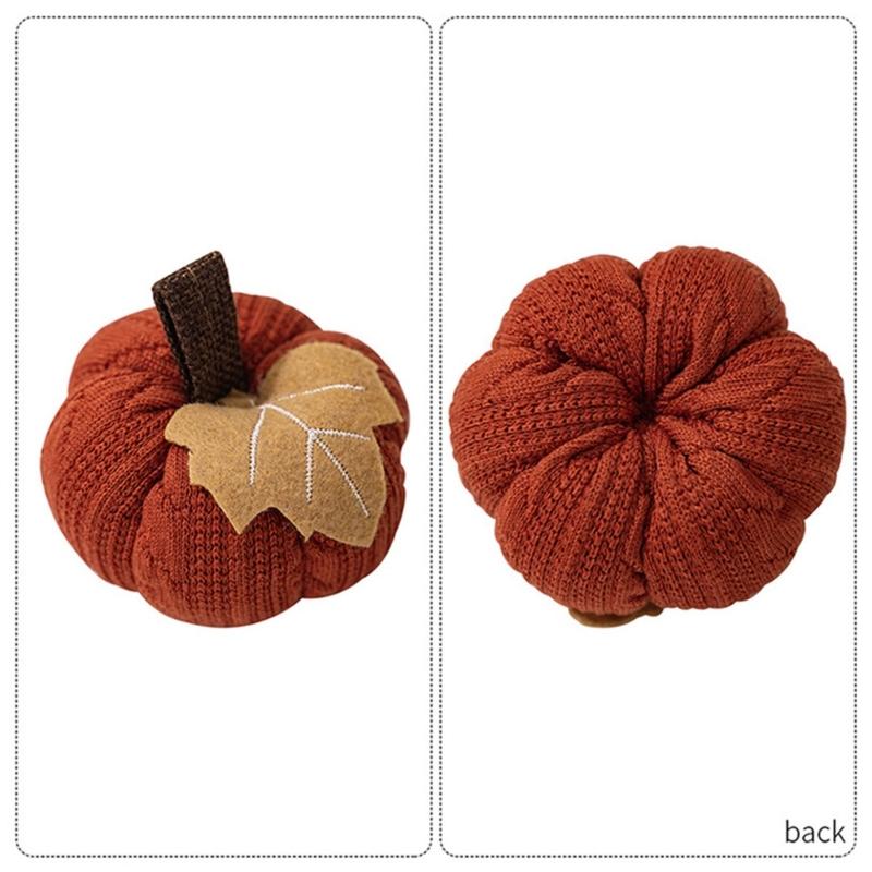 Soft Durable Knit Pumpkins Set For Thanksgiving Table Window Decorations Fall Harvests Party Supplies