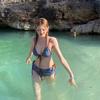 Korean Blogger's Striped Split Bikini Swimsuit Female Sexy Hot Girl Beach Vacation