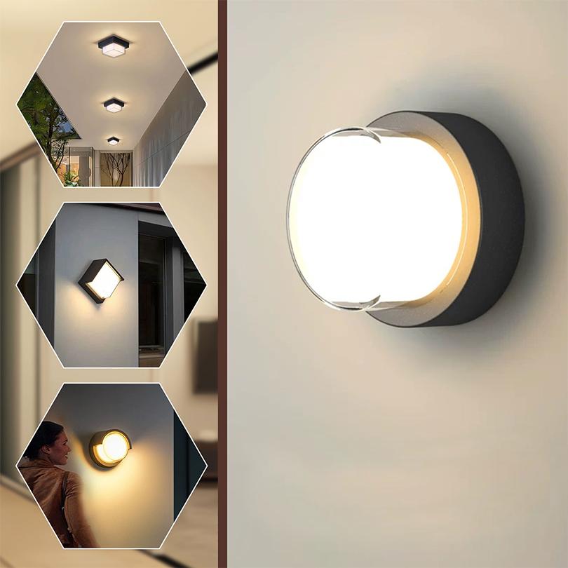 Waterproof Wall Lamp LED Bedroom Living Room Lamp Home Outdoor Lighting Circular Moon Lamp Wall Decoration Creativity 90-265V
