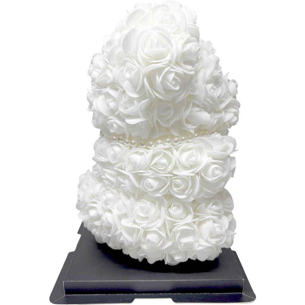 Q-FLA Plush Ornament, Rose and White Bear, Perfect for Gifts and Celebrations, 805356