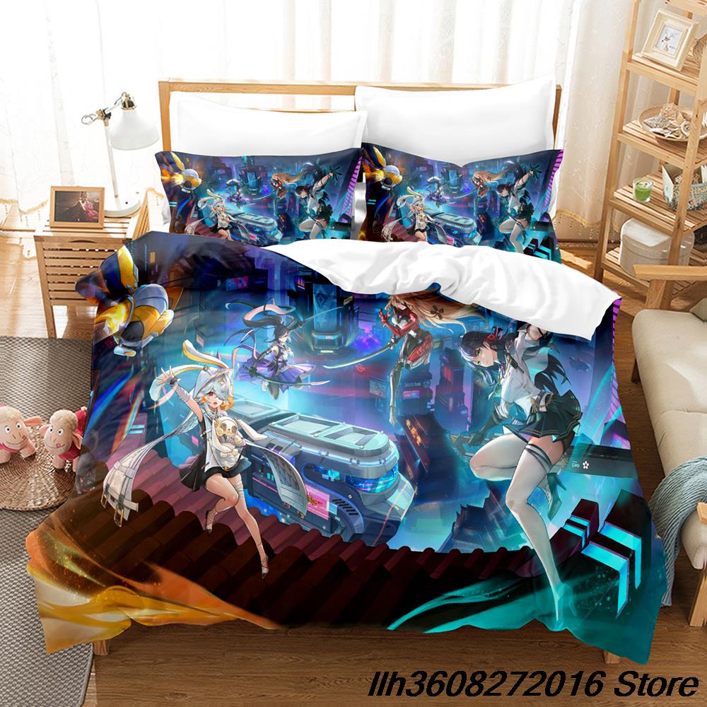 Comforter Tower Of Fantasy Bedding Set Single Twin Full Queen King Size Bed Set Adult Kid Bedroom Three-Piece Suits Anime Bed Sheet S
