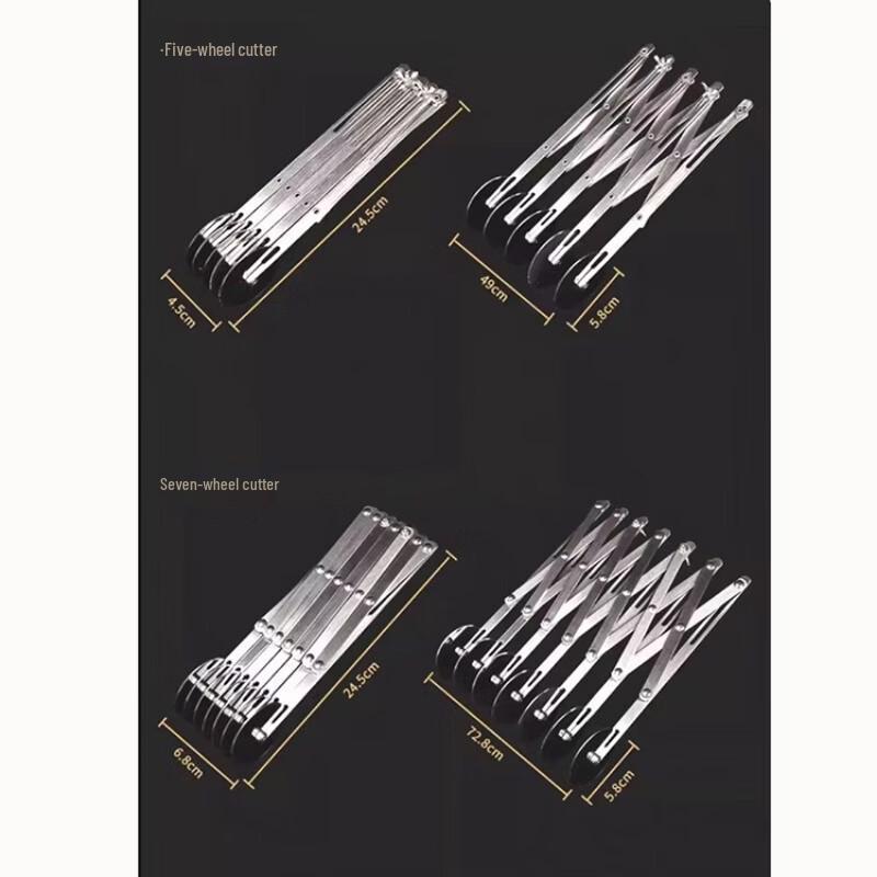 

Многофункциональный 5-колесный ролик для нарезки теста Five wheel blade specification: 49cm * 5.8cm