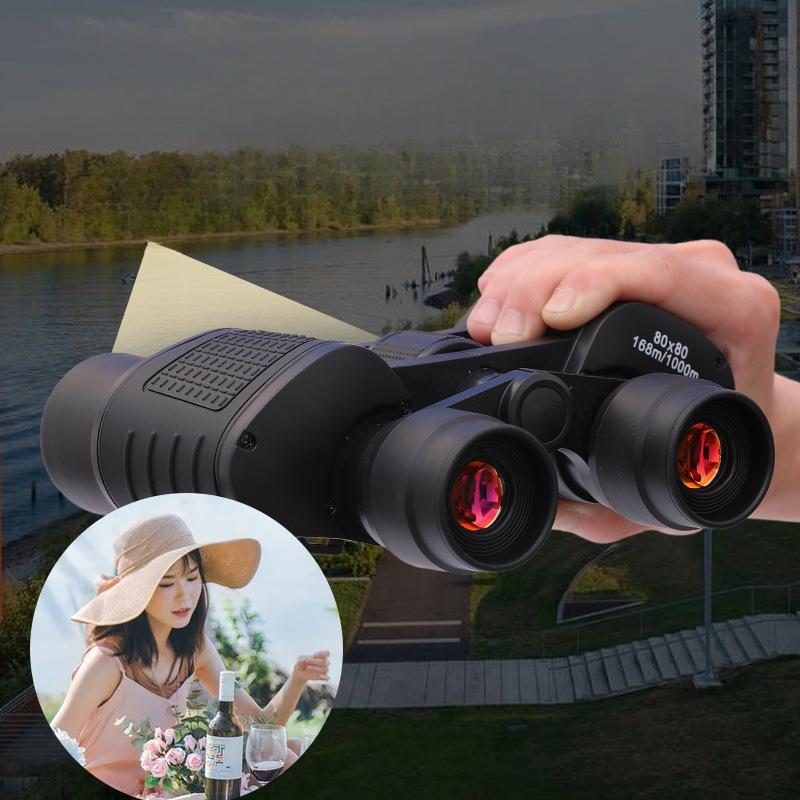 Factory Wholesale Cross-border 80X80 Telescope High-definition Low-light Night Vision with Coordinate Ranging Red Film Outdoor