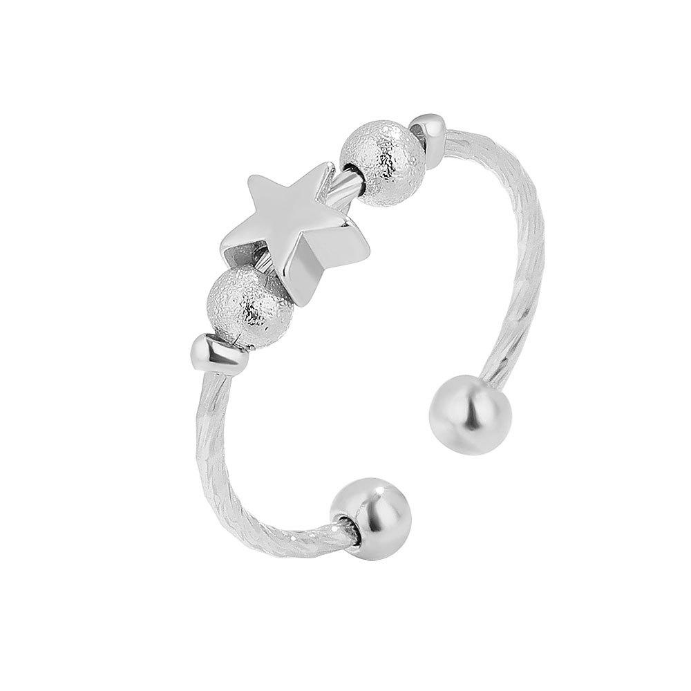 Anti Stress Anxiety Silver Ball Rings 925 Women Men Spinner Fidget Rings Vintage Gold Couple Anillos Jewelry Gift