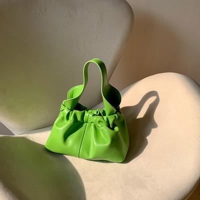 Sac à main vert avocat, sac nuage tempérament haut de gamme, sac plissé souple à bandoulière, femmes