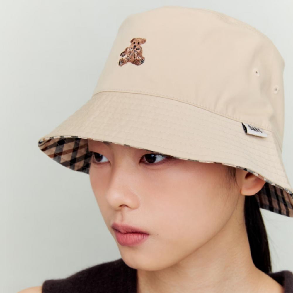 Daks Bear Embroidery Cotton Bucket Hat Beige Dche6f119i2 Single option