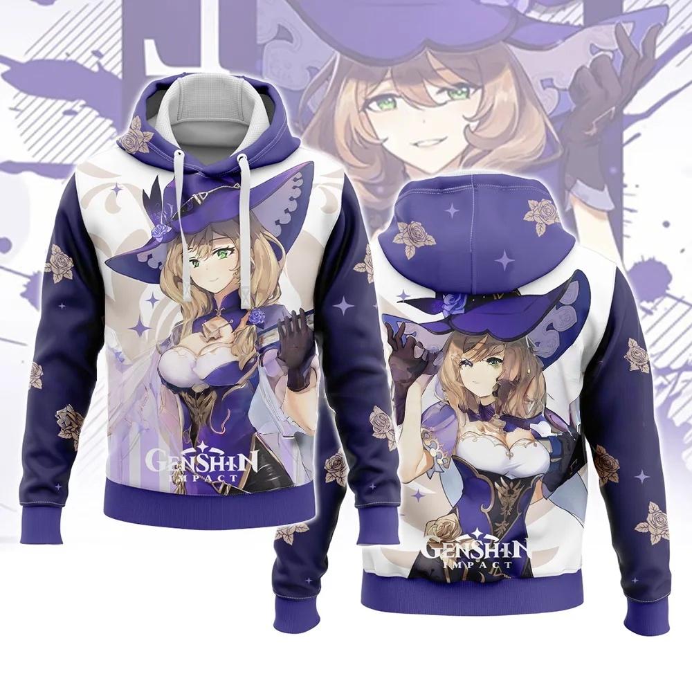 Felpe Cosplay Genshin Impact Felpe con Stampa 3D Uomo Donna Moda Casual Felpe Oversize Felpa con Cappuccio Pullover Tuta