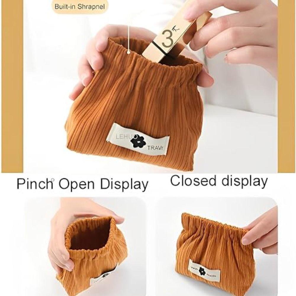 Fashion Mini Shrapnel Bag Solid Color Corduroy Lipstick Purse Soft Coin Purse Women
