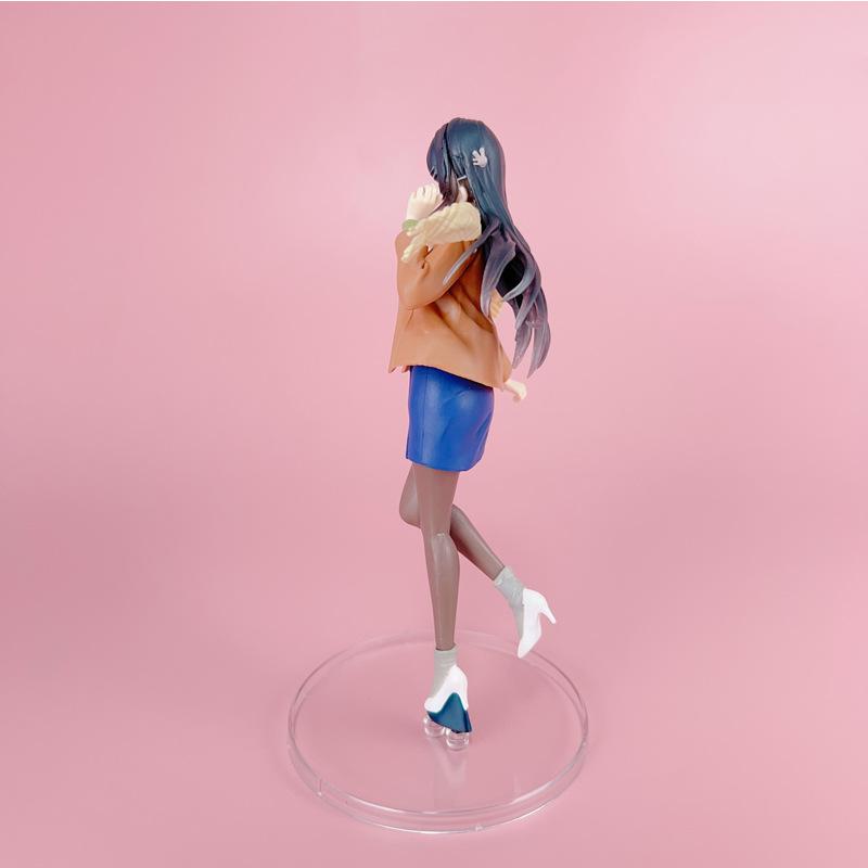 22cm Mai Sakurajima Does Not See The Bunny Girl's Ancestors Model Winter Clothes Sakurajima Mai PVC Action Model Model Playthings