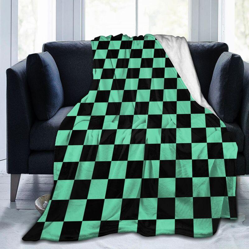 Schwarz-Weiß Karierte Renn-Flanell-Fleece-Decke Weich Warm Leicht Gemütlich Anti-Pilling Flauschige Überwurfdecke für Bett Sofa
