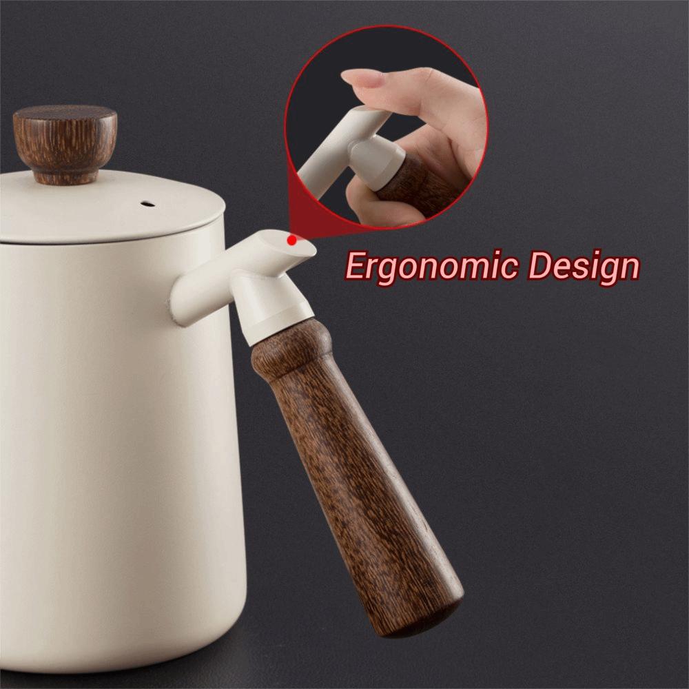 Holzgriff Schwanenhals Kaffeekanne 304 Edelstahl Handaufguss Kaffeekanne Barista