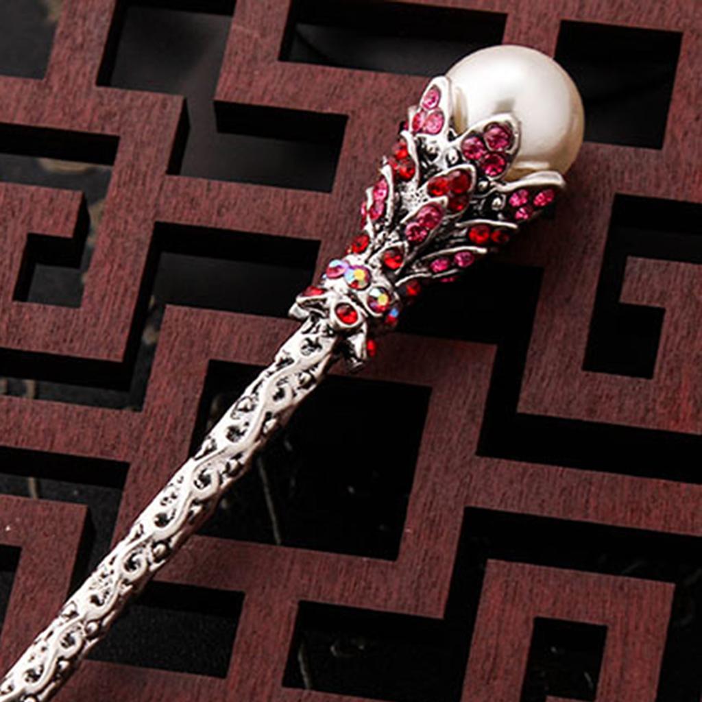 Vintage Haarnadel mit Strasssteinen, chinesischer Stil, Hochzeitskopfschmuck für dickes lockiges Haar, Styling-Dekoration