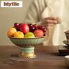 Ru Kiln Enamel Color Fruit Dishes Aesthetic Pastry Plate Food Dinner Plate Dessert Candy Dish Household Sharing Plate Decoration